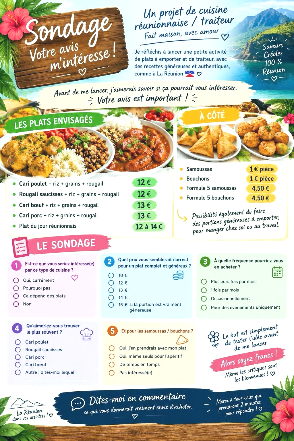 Affiche du projet de cuisine réunionnaise